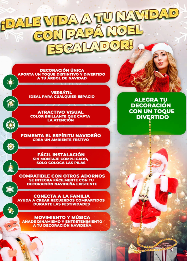 🎅 PAPA NOEL ESCALADOR🎅 + ENVÍO GRATIS.