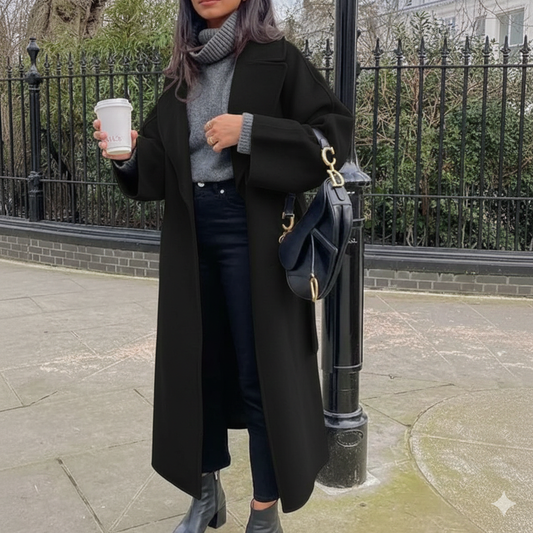 Abrigo de lana largo y de gran tamaño